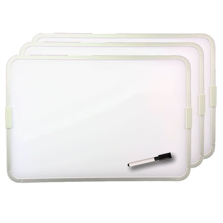 Flipside Magnetic Dry Erase Board, 2-Sided, Aluminum w/Pen, 12 x 17.5in, PK3 18232